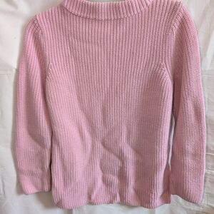 Talbots Light Pink Crewneck Ribbed Knit Sweater